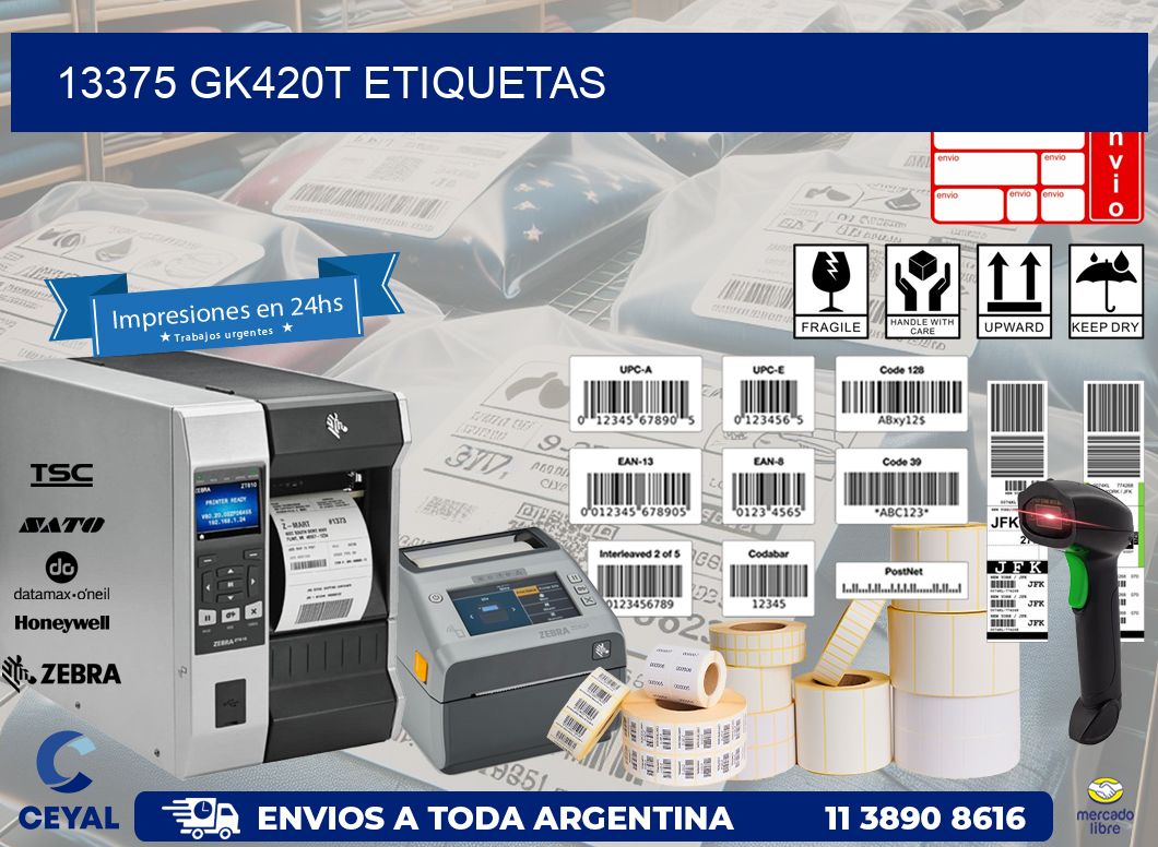 13375 GK420T etiquetas