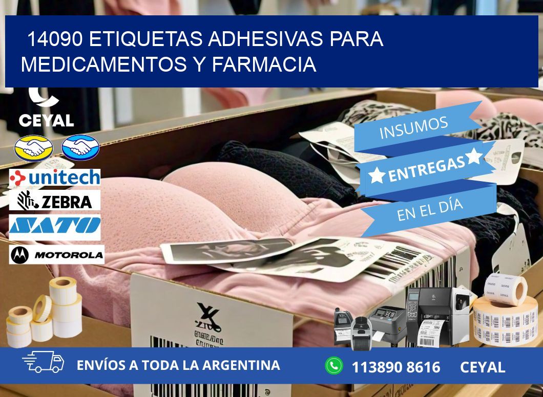 14090 Etiquetas adhesivas para medicamentos y farmacia
