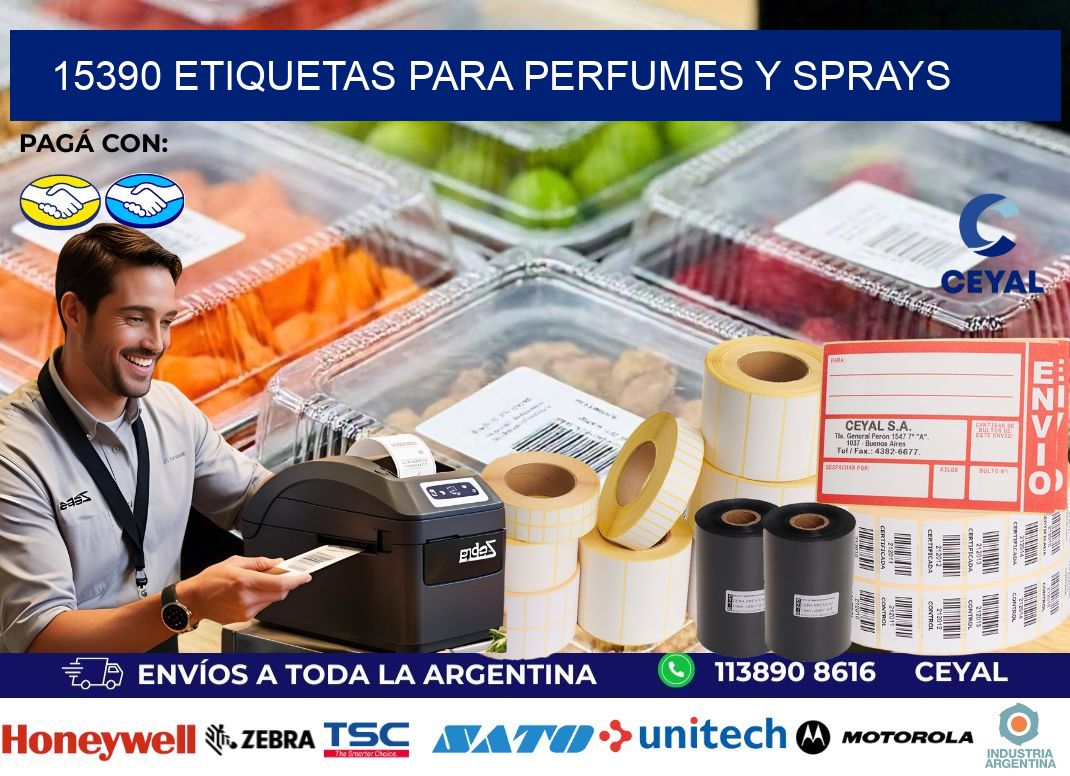 15390 Etiquetas para perfumes y sprays