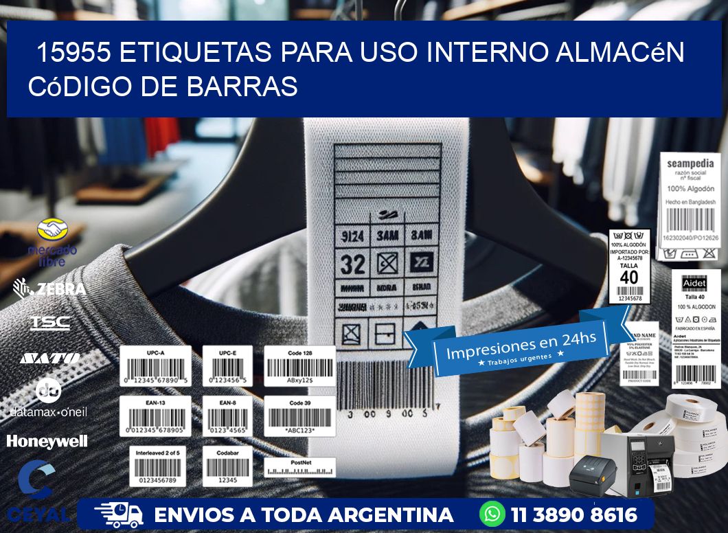 15955 etiquetas para uso interno almacén código de barras