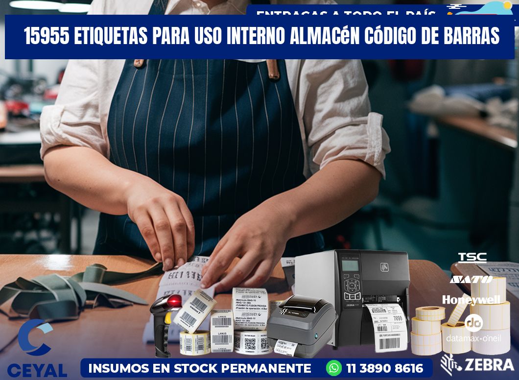 15955 etiquetas para uso interno almacén código de barras
