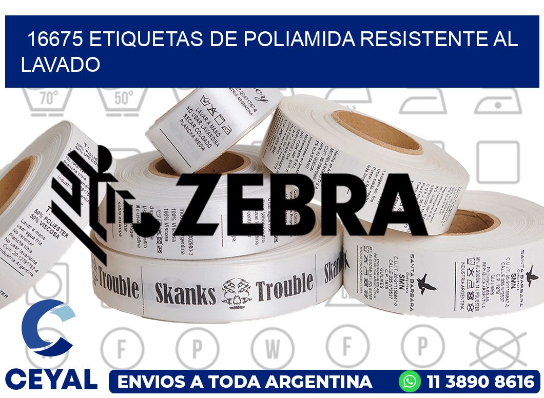 16675 Etiquetas de poliamida resistente al lavado