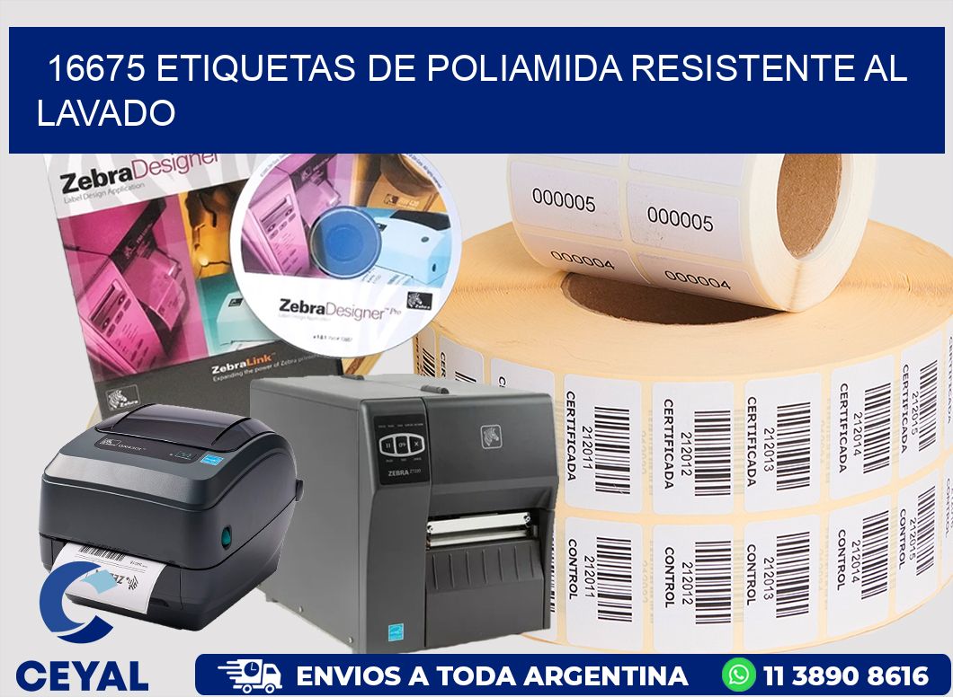 16675 Etiquetas de poliamida resistente al lavado