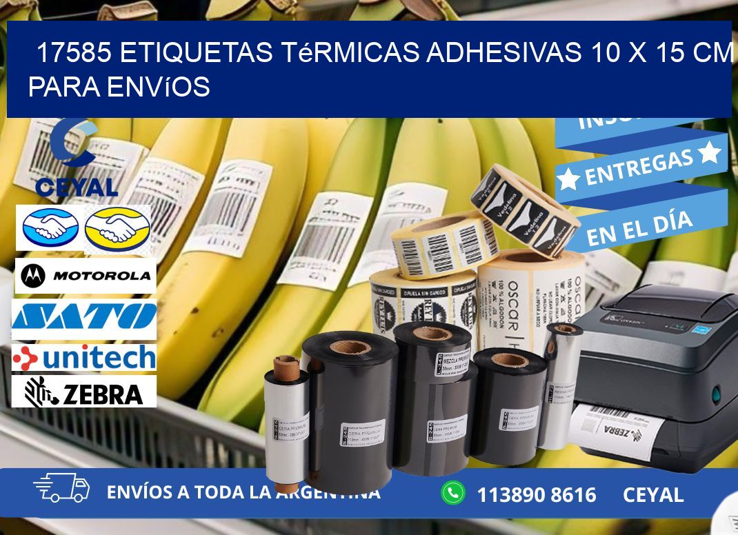 17585 Etiquetas Térmicas Adhesivas 10 x 15 cm para Envíos
