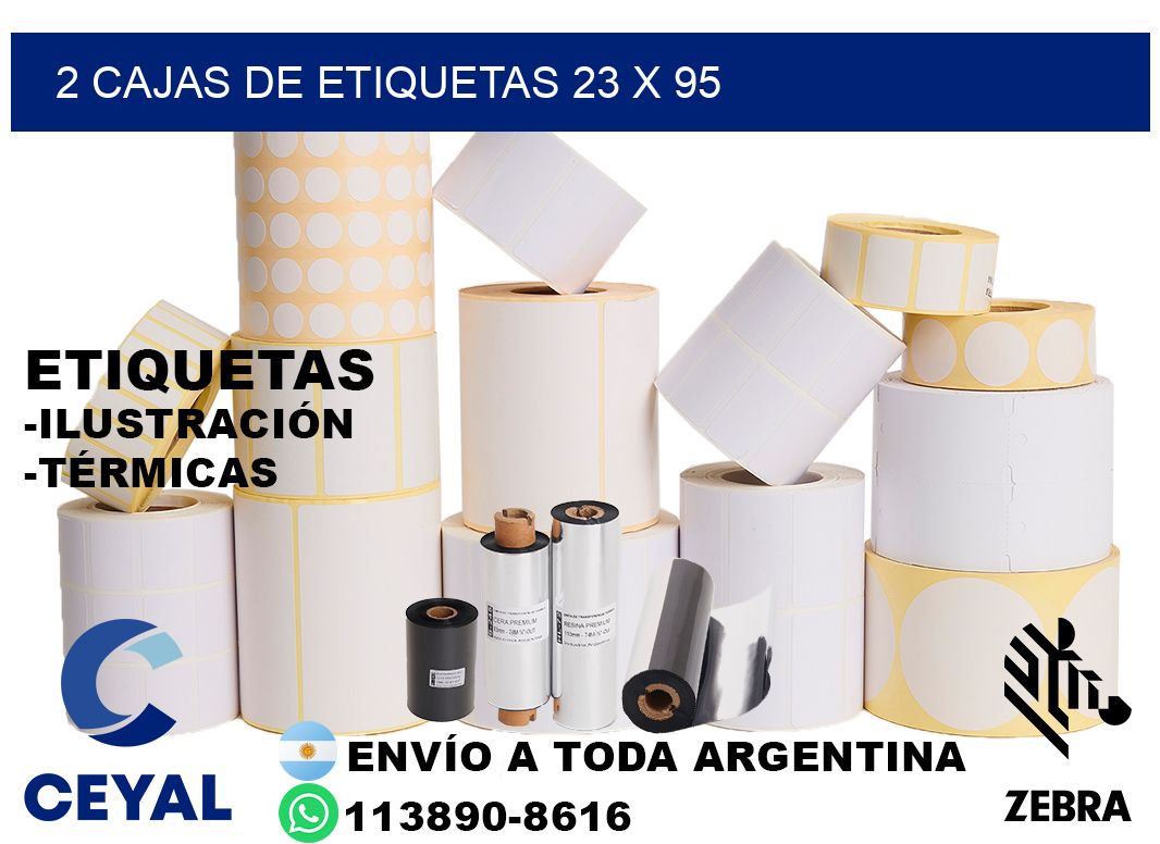 2 cajas de etiquetas 23 x 95