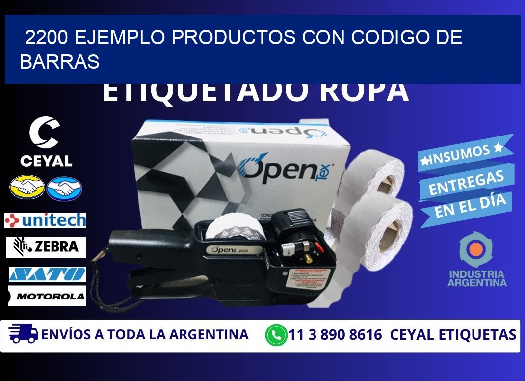 2200 ejemplo productos con codigo de barras