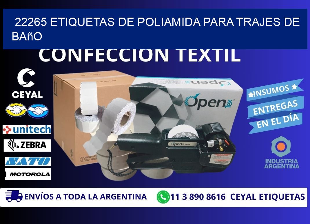 22265 etiquetas de poliamida para trajes de baño