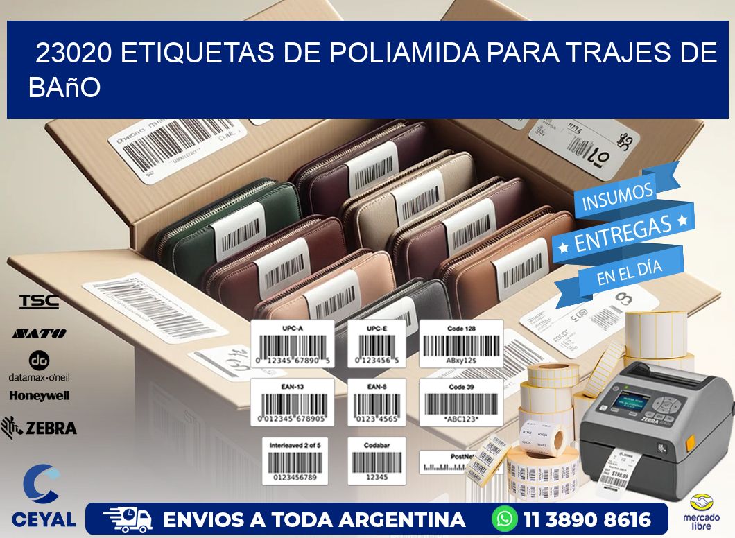 23020 etiquetas de poliamida para trajes de baño
