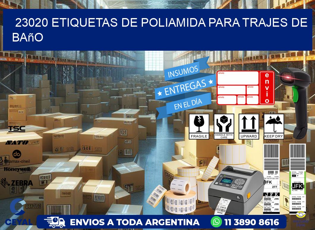 23020 etiquetas de poliamida para trajes de baño
