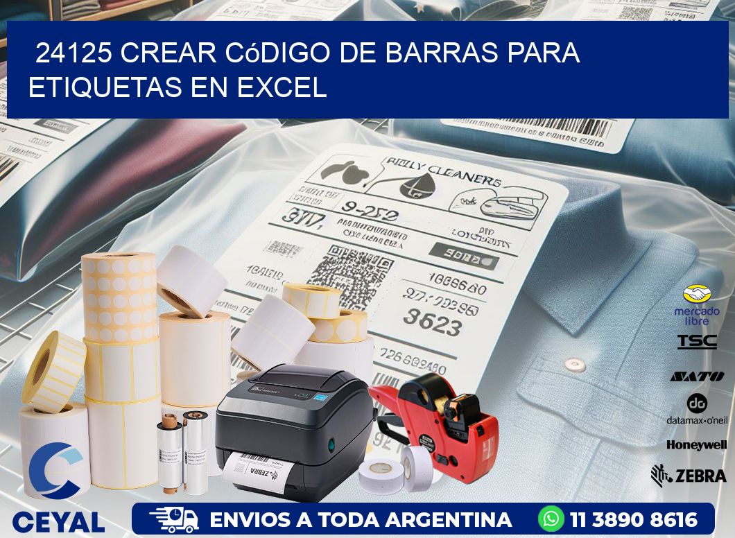 24125 Crear código de barras para etiquetas en Excel