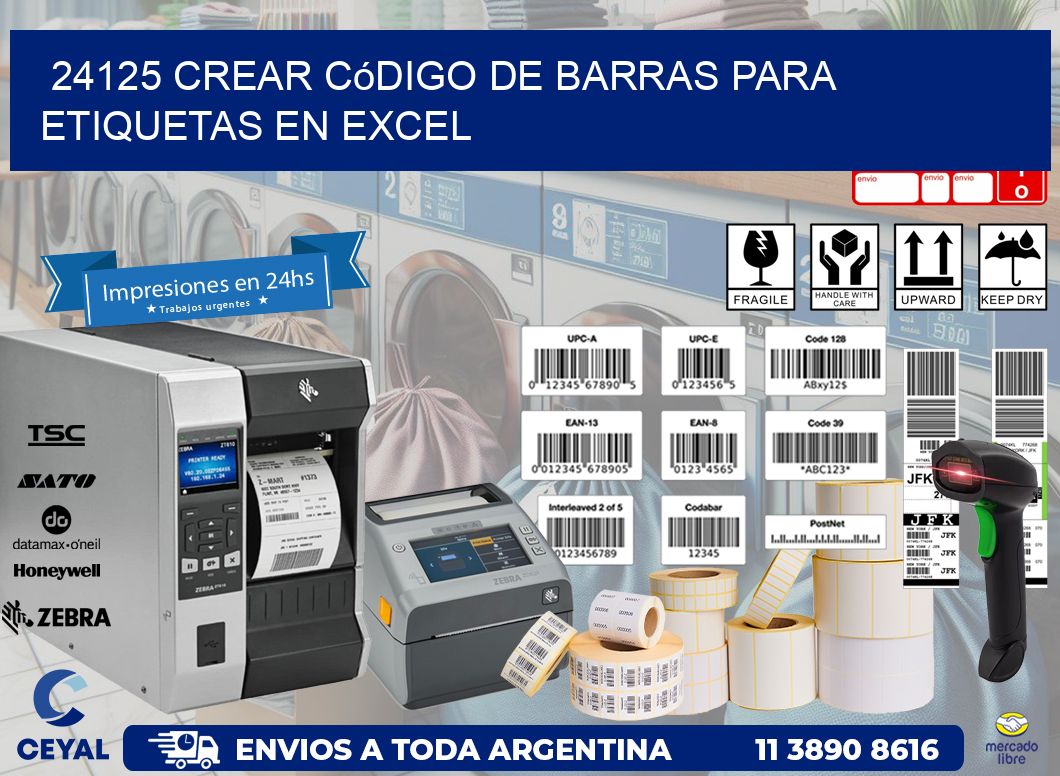 24125 Crear código de barras para etiquetas en Excel