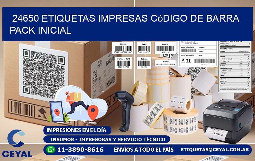 24650 Etiquetas Impresas código De Barra Pack Inicial
