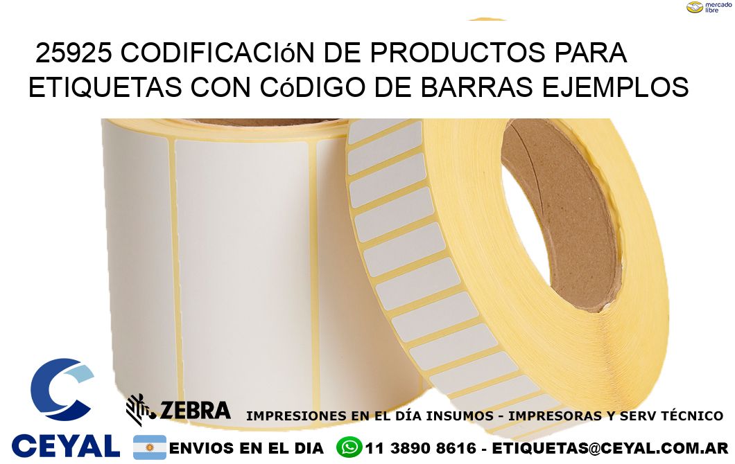 25925 Codificación de productos para etiquetas con código de barras ejemplos