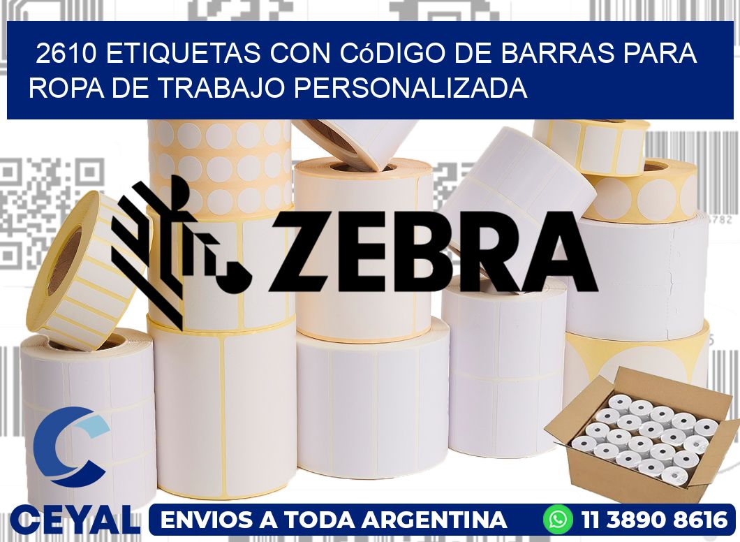 2610 Etiquetas con código de barras para ropa de trabajo personalizada