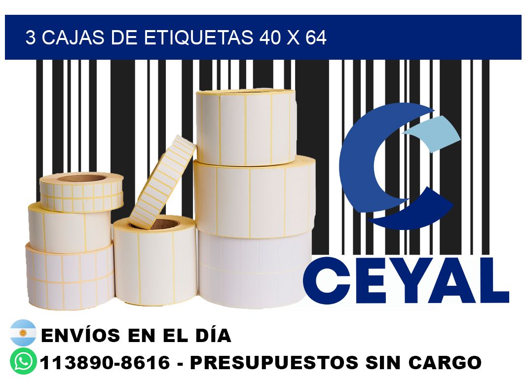 3 cajas de etiquetas 40 x 64