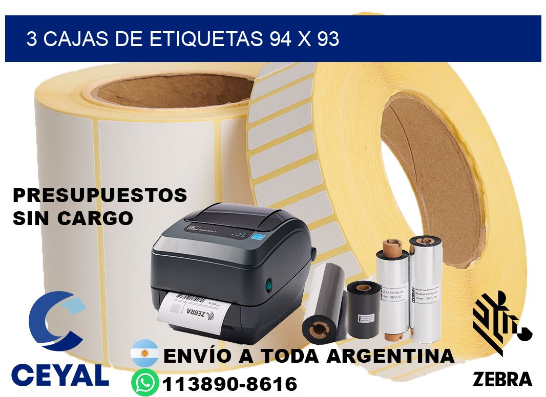 3 cajas de etiquetas 94 x 93