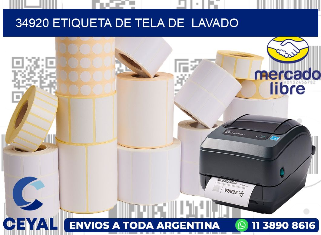 34920 etiqueta de tela de  lavado