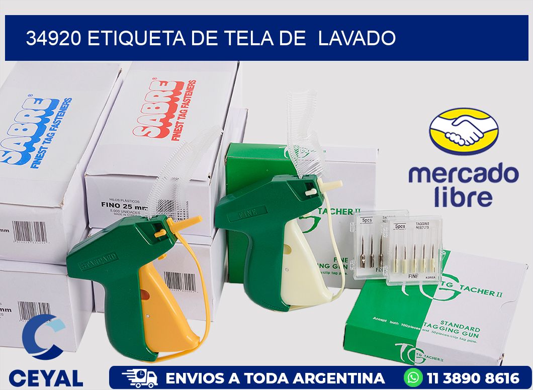 34920 etiqueta de tela de  lavado