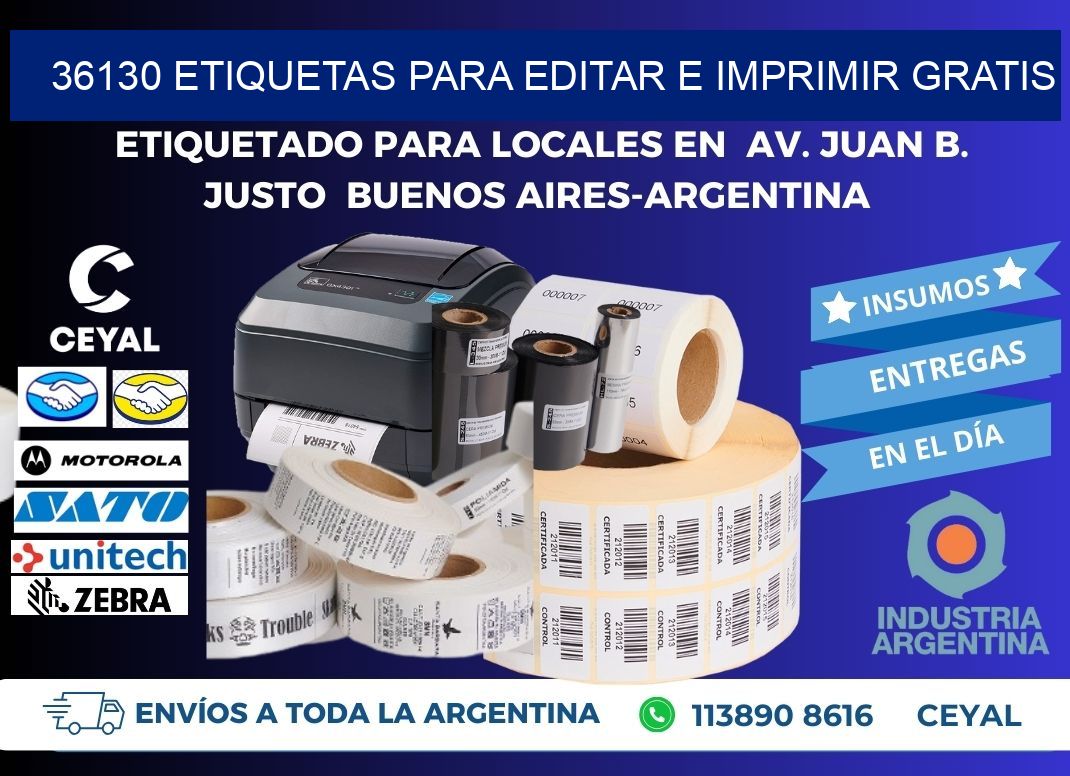 36130 Etiquetas para editar e imprimir gratis