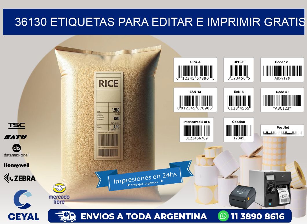 36130 Etiquetas para editar e imprimir gratis