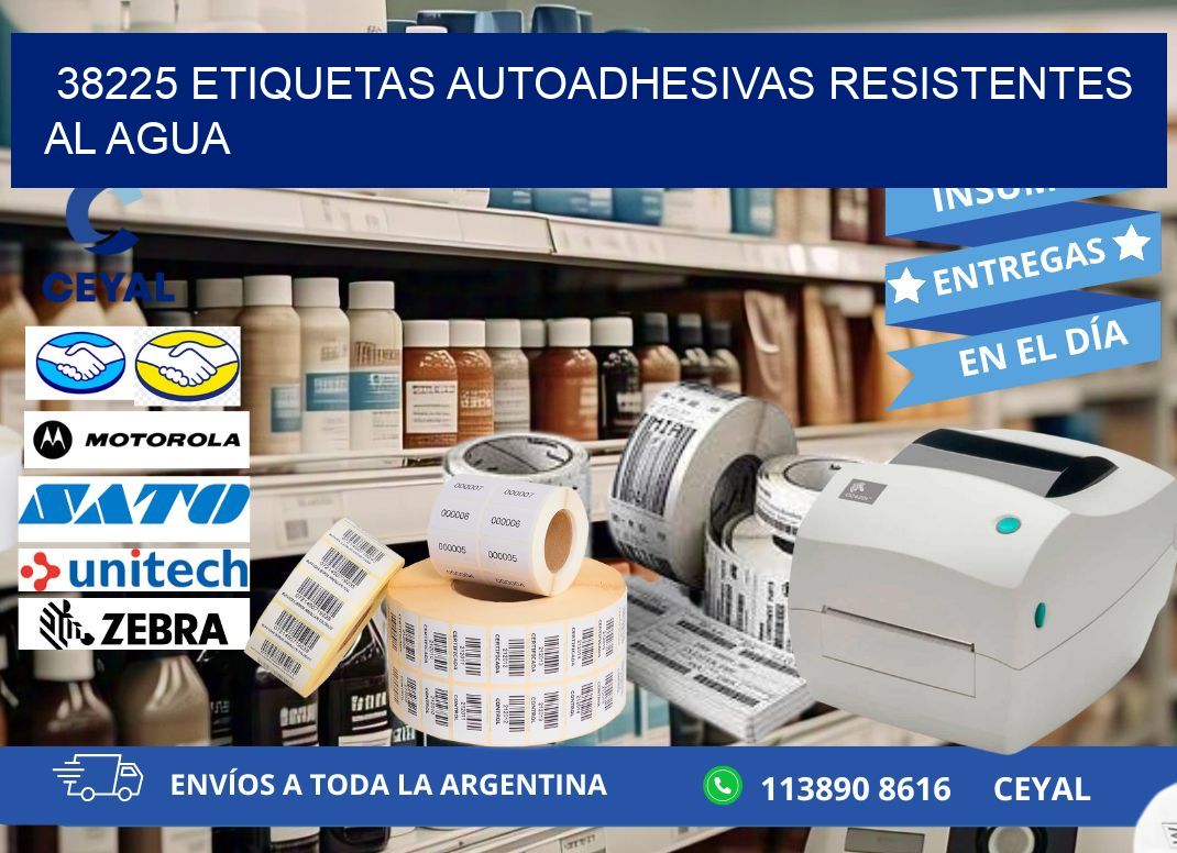 38225 etiquetas autoadhesivas resistentes al agua