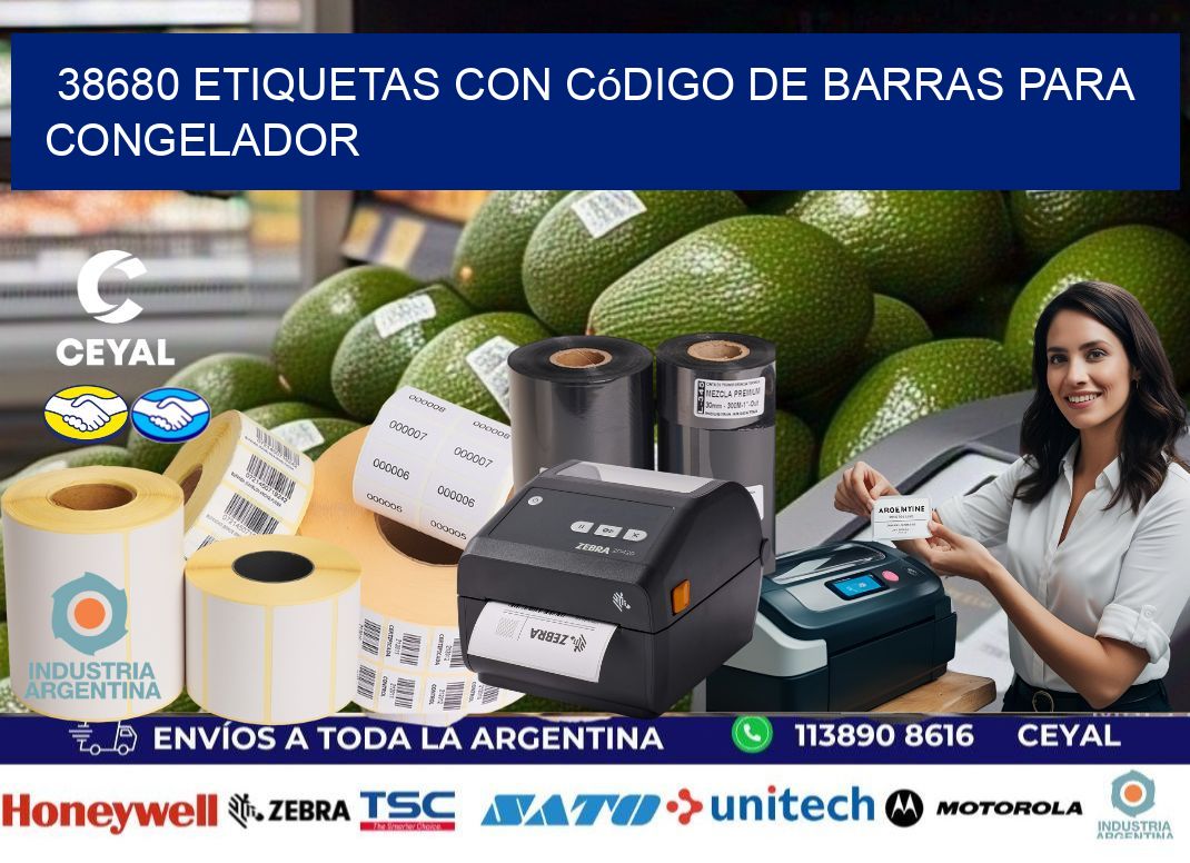 38680 Etiquetas con código de barras para congelador