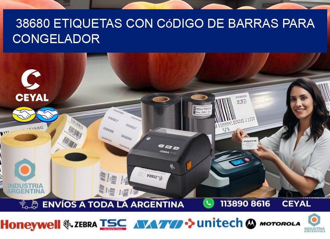 38680 Etiquetas con código de barras para congelador