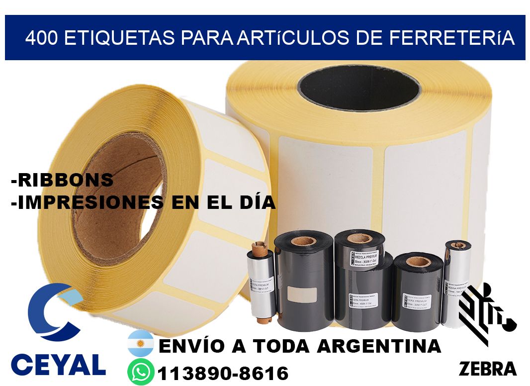 400 Etiquetas para artículos de ferretería