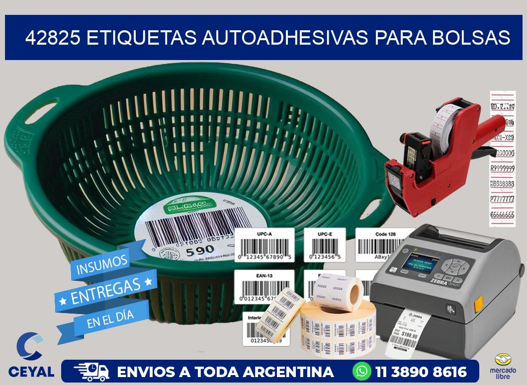42825 etiquetas autoadhesivas para bolsas