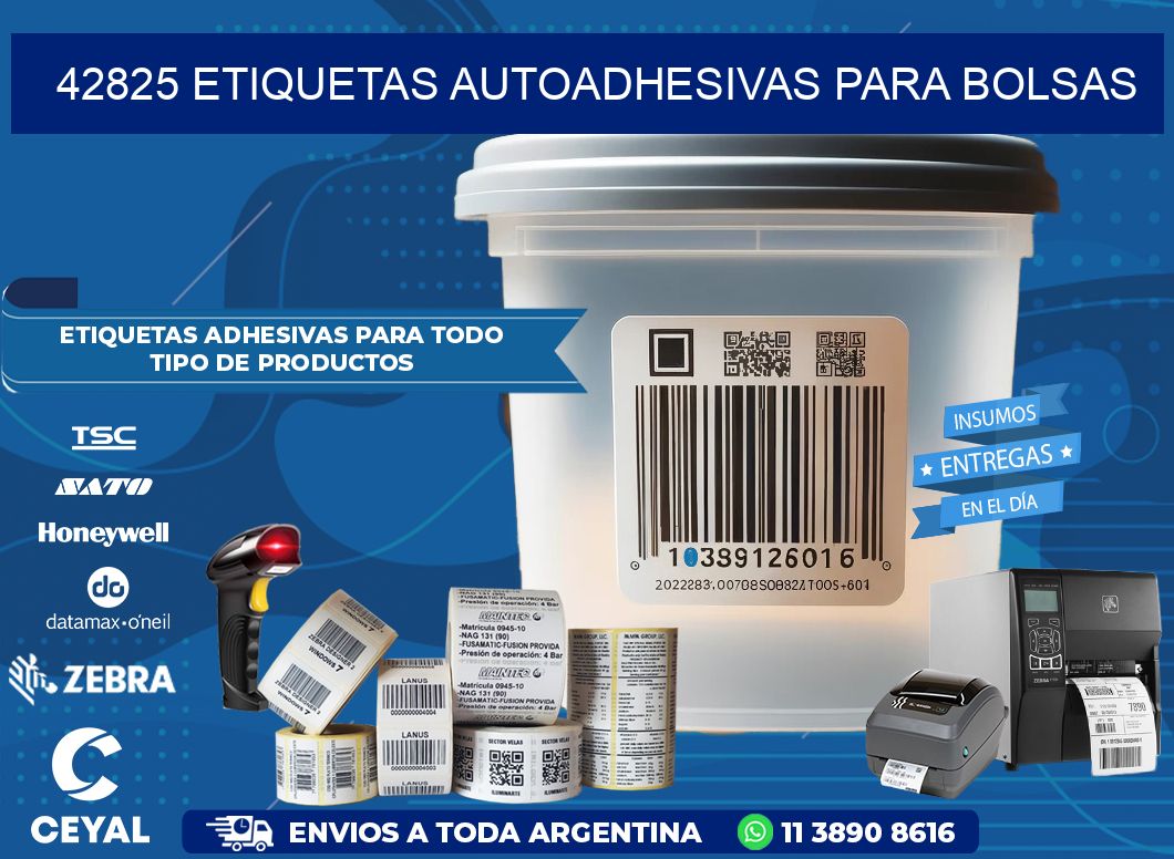 42825 etiquetas autoadhesivas para bolsas