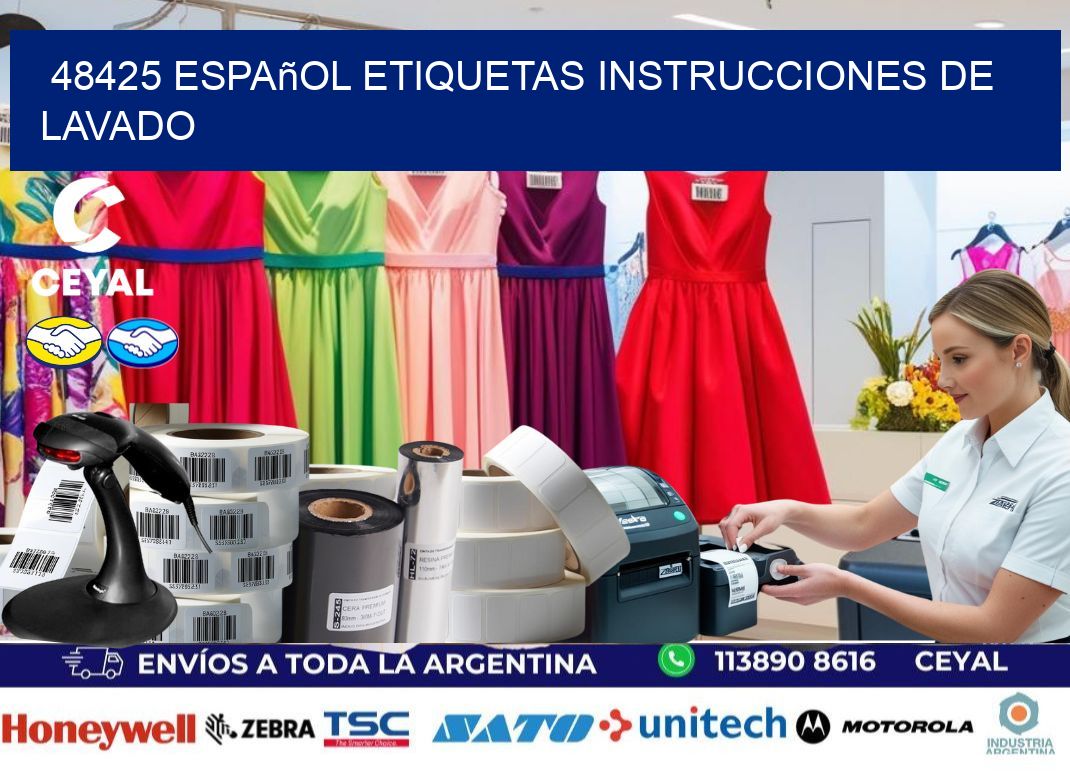 48425 español etiquetas instrucciones de lavado