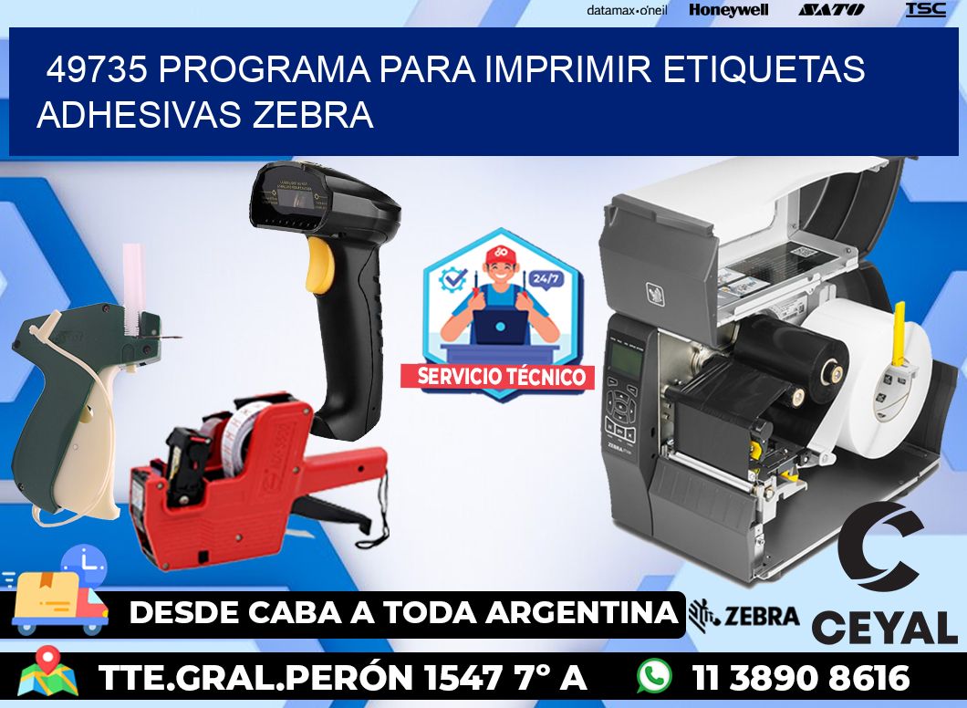 49735 Programa para imprimir etiquetas adhesivas zebra