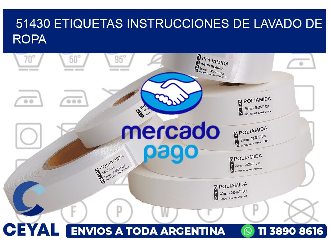 51430 etiquetas instrucciones de lavado de ropa