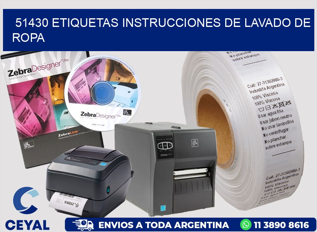 51430 etiquetas instrucciones de lavado de ropa