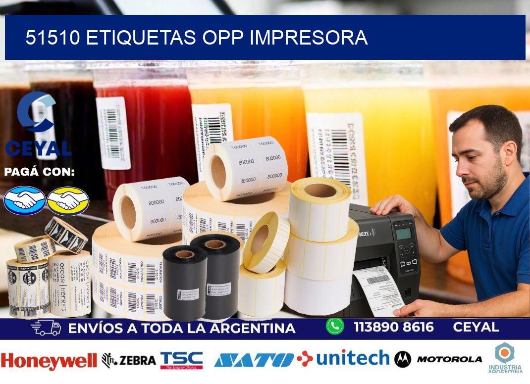 51510 etiquetas opp impresora