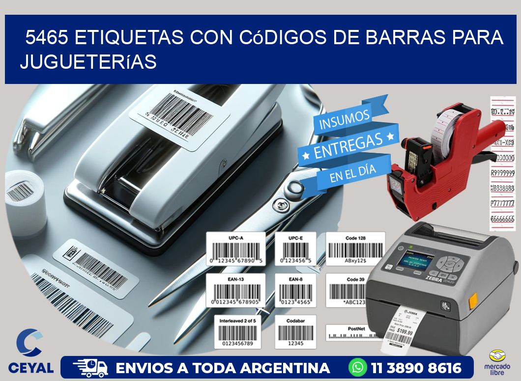 5465 etiquetas con códigos de barras para jugueterías