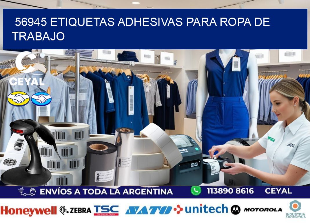 56945 Etiquetas adhesivas para ropa de trabajo