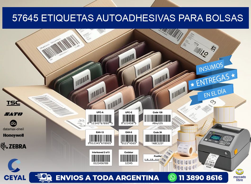 57645 etiquetas autoadhesivas para bolsas
