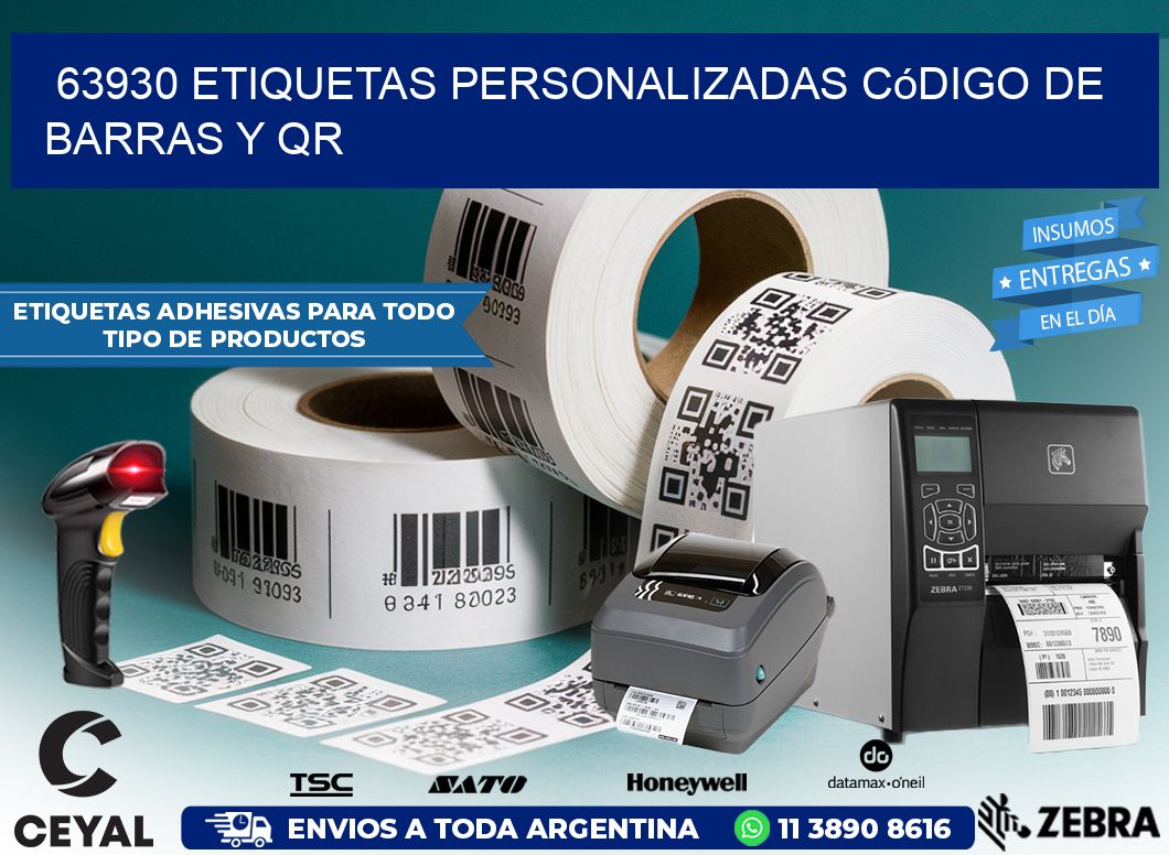 63930 etiquetas personalizadas código de barras y QR