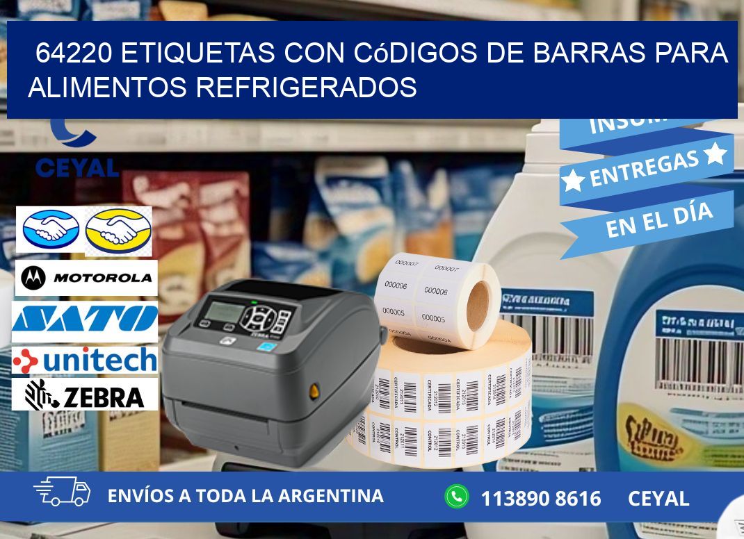 64220 Etiquetas con códigos de barras para alimentos refrigerados