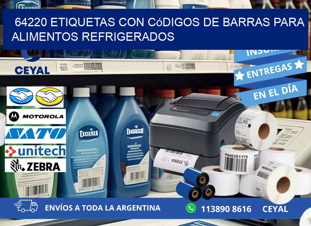 64220 Etiquetas con códigos de barras para alimentos refrigerados