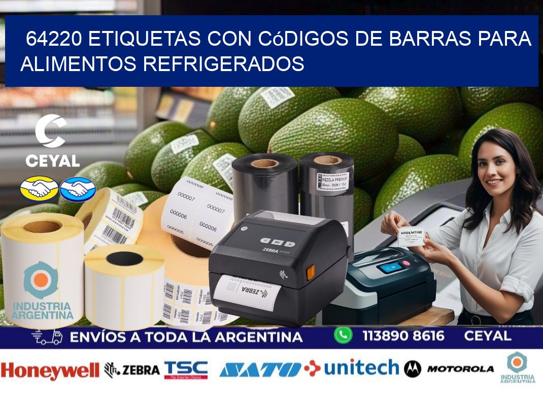 64220 Etiquetas con códigos de barras para alimentos refrigerados