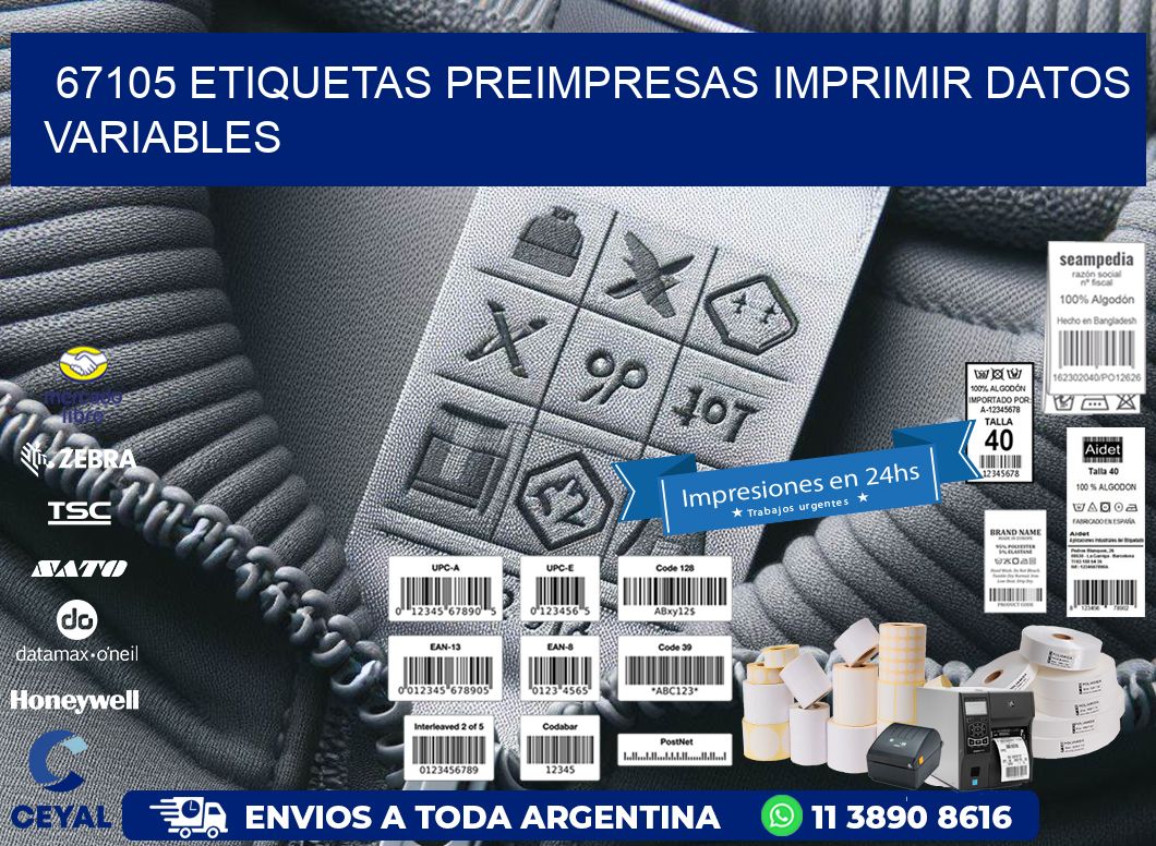 67105 Etiquetas preimpresas imprimir datos variables