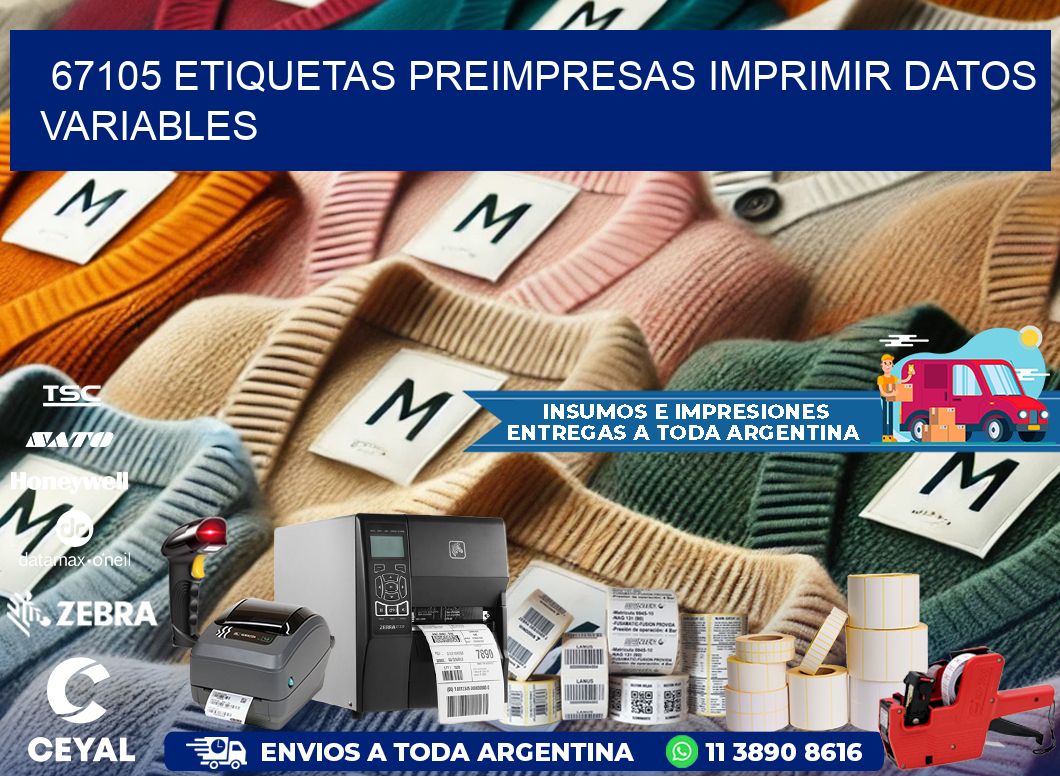 67105 Etiquetas preimpresas imprimir datos variables
