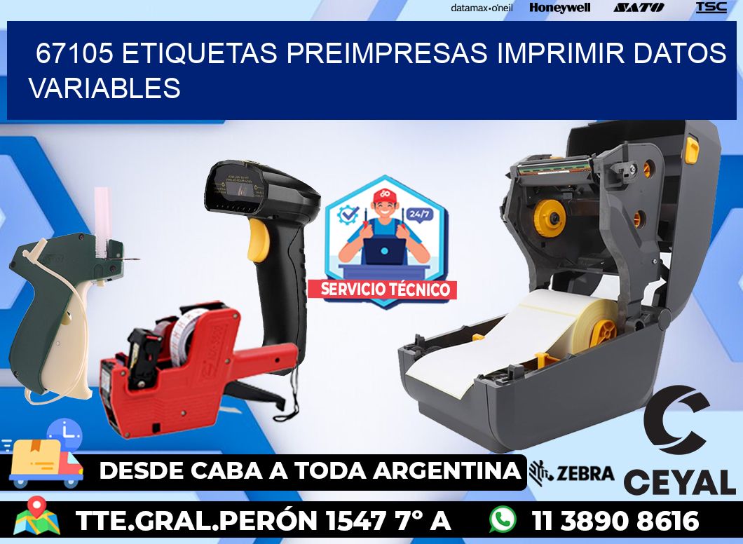 67105 Etiquetas preimpresas imprimir datos variables