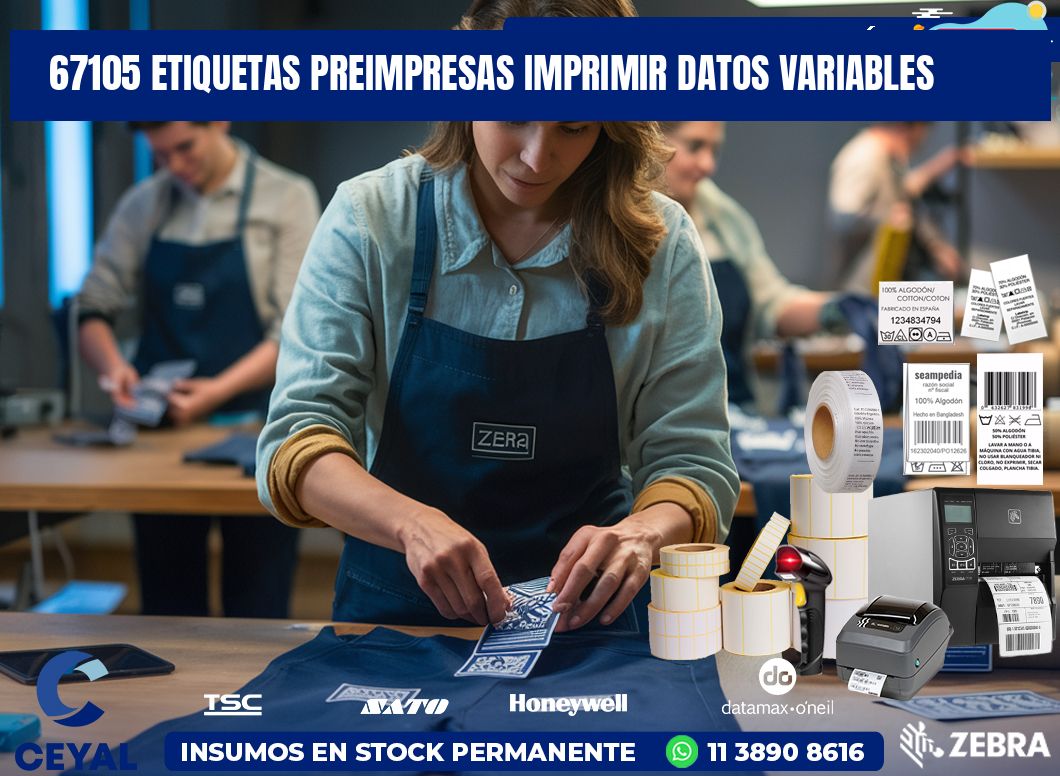 67105 Etiquetas preimpresas imprimir datos variables
