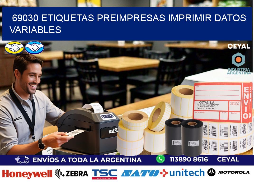 69030 Etiquetas preimpresas imprimir datos variables