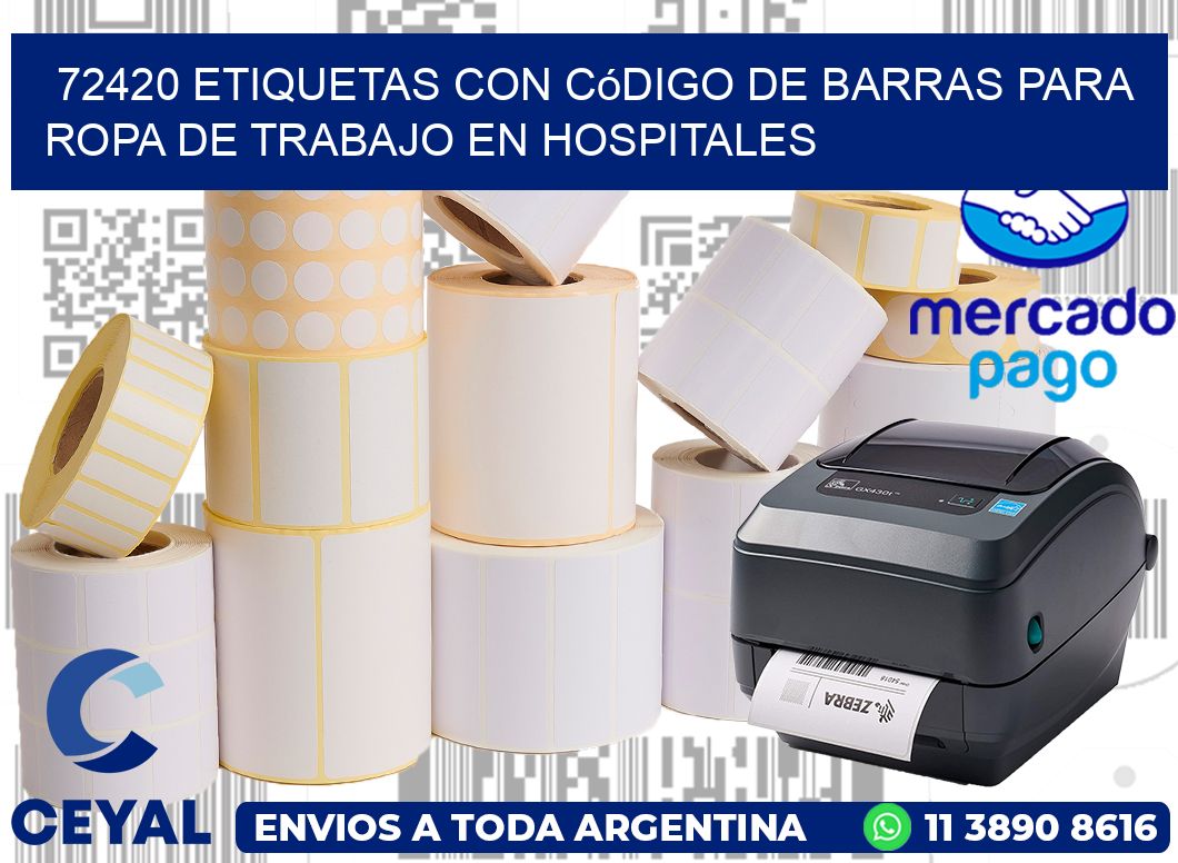 72420 Etiquetas con código de barras para ropa de trabajo en hospitales
