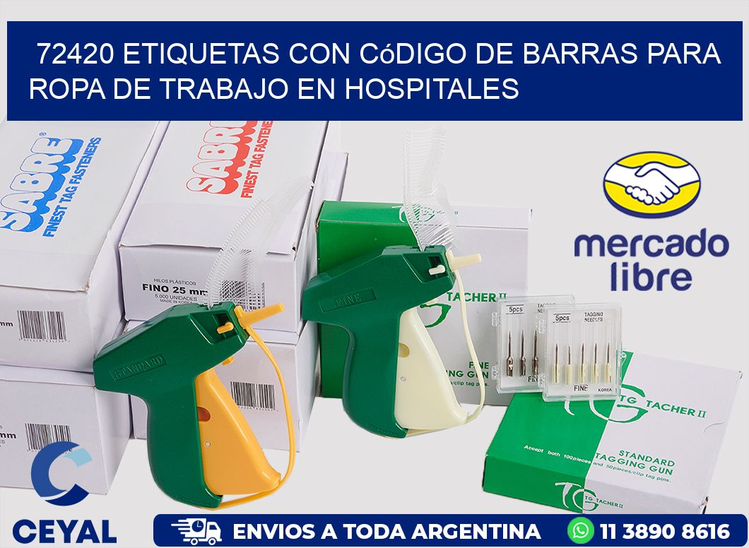 72420 Etiquetas con código de barras para ropa de trabajo en hospitales