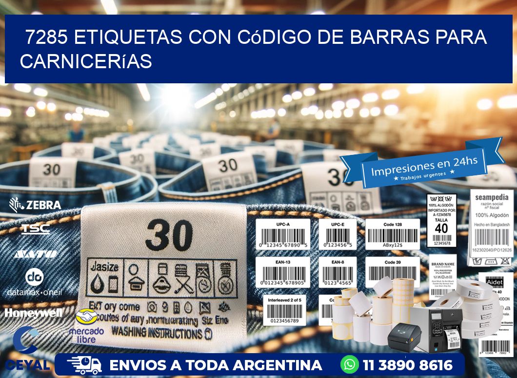 7285 etiquetas con código de barras para carnicerías